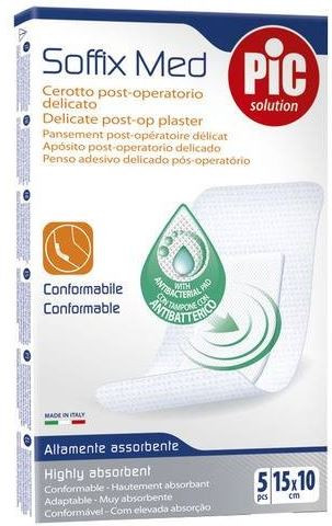 Pic - Soffix Med Cerotto Medio Post-Operatorio Delicato 10x15 cm Confezione 5 Pezzi