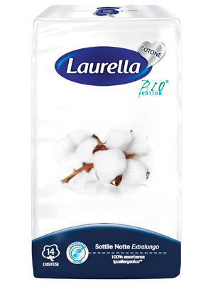 Laurella - Bio Cotton Assorbenti Sottili Notte Confezione 14 Pezzi