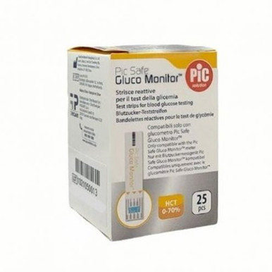 PIC - GlucoSafe Strisce Per Misurazione Glicemia Confezione 25 Pezzi