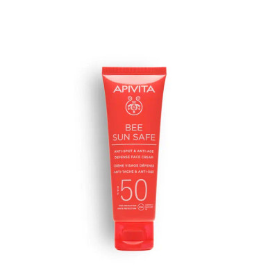 Apivita - Bee Sun Safe Crema Viso SPF50 Anti Macchia & Anti Age Confezione 50 Ml