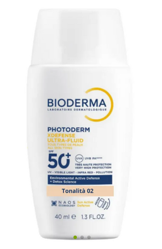 Bioderma - XDefense Ultra Fluid SPF50+ 02 Solare Viso Colorato Confezione 40 Ml