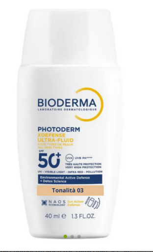 Bioderma - XDefense Ultra Fluid SPF50+ 03 Solare Viso Colorato Confezione 40 Ml