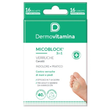Dermovitamina - Micoblock 3 in 1 Verruche  Confezione 16 Dischetti