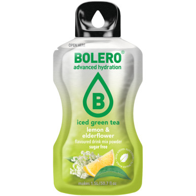 Bolero - Iced Green Tea Lemon & Elderflower con Stelvia Senza Zuccheri Aggiunti Confezione 1 Bustina