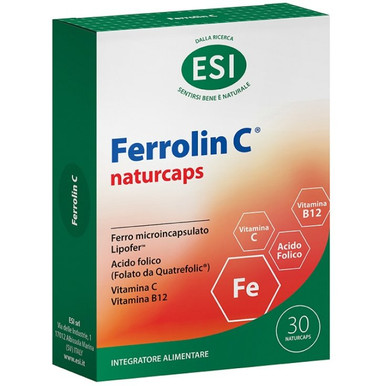 Esi - Ferrolin C Integratore Ferro e Vitamina C Confezione 30 Naturcaps