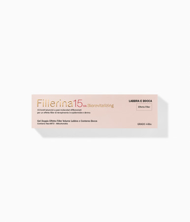 Fillerina - 15 HA Biorivitalizzante Labbra e Bocca Grado 4 Doppio Effetto Filler Rimpolpante Confezione 7 Ml