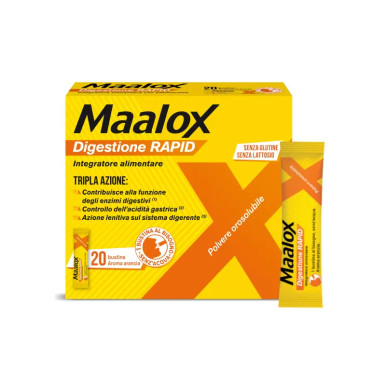 Maalox - Digestione Rapid Integratore Digestione e Acidità  Confezione 20 Bustine