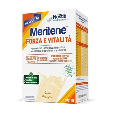 Meritene - Forza e Vitalità Adulti 50+ Vaniglia Confezione 5 Bustine