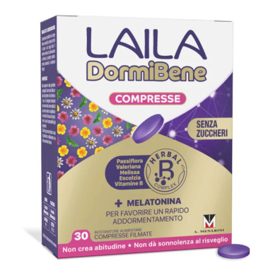 Laila - DormiBene Integratore Sonno E Rilassamento Confezione 30 Compresse
