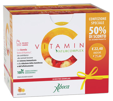 Aboca - Vitamin C Naturcomplex Integratore Sistema Immunitario Confezione 20 Bustine