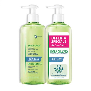 Ducray - Extra-Delicato Shampoo Dermoprotettivo Confezione 2 flaconi da 400 Ml