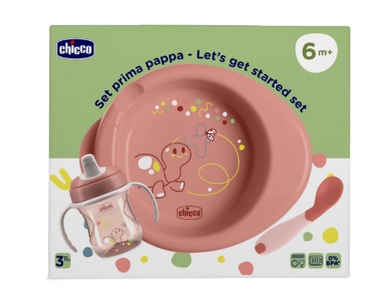Chicco - Set Svezzamento 6+ Mesi Rosa Confezione 3 Pezzi