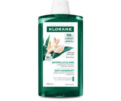 Klorane - Shampoo Trattante e Riequilibrante alla Galanga Antiforfora  Confezione 400 Ml