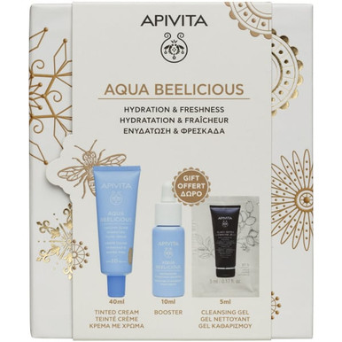 Apivita - Aqua Beelicious Cofanetto Skincare Viso Detergente Idratante Confezione 3 Pezzi