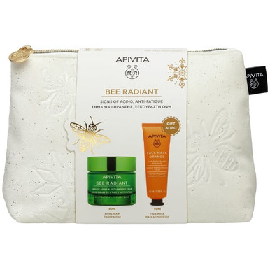 Apivita - Bee Radiant Cofanetto Crema Ricca e Maschera Illuminante Confezione 2 Pezzi