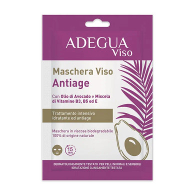 Adegua - Maschera Viso in Tessuto Idratante Confezione 1 Pezzo