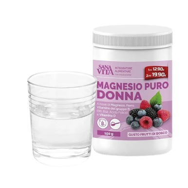 SanaVita - Magnesio Puro Donna Gusto Frutti Di Bosco Confezione 150 Gr