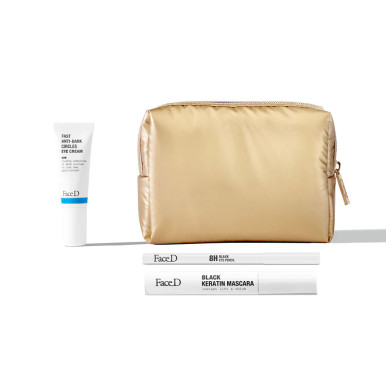 Face D - Golden Eyes Kit Cofanetto Regalo Mascara Contorno Occhi Matita Nera Confezione 3 Pezzi