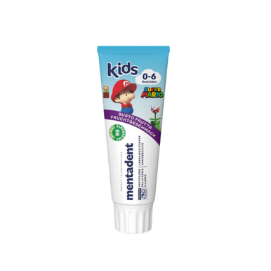 Mentadent - Kids Dentifricio 0-6 Anni Gusto Frutta Super Mario Confezione 75 Ml