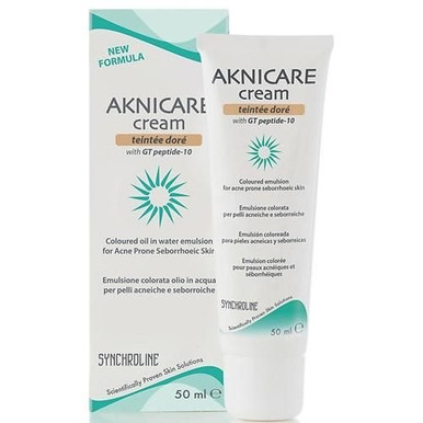 Synchroline - Aknicare Crema Viso Colorata Doré Anti-imperfezioni Pelli Grasse Confezione 50 Ml (Scadenza Prodotto 04/2026)