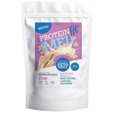 IproteinFit - Bevanda Proteica al Gusto Vaniglia Preparato in Polvere keto Confezione 500 Gr