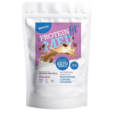 IproteinFit - Bevanda Proteica al Gusto Cappuccino Preparato in Polvere Keto Confezione 500 Gr