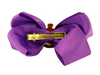 Halloween Purple Bow With Skull & Lace Alligator Clip - Back of Bow