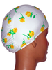 Swimcaps by Fran White & Green Floral Print Lycra Swim Cap