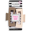 Gimme Rectangular Cut Out Thick Hair Claw Clips - Brown & Tan - 2 Pcs.