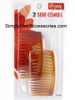 Annie Large Side Hair Combs - Brown