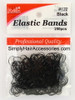 Eden Black Polyband Hair Elastics