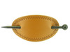 Oval Stitched Leather With Wooden Hair Stick - Light Brown