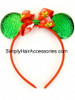 Christmas Ribbon Bow Mickey Mouse Head Band