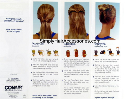 Conair Original Topsy Tail Hairstyling Tool 5 Pcs.