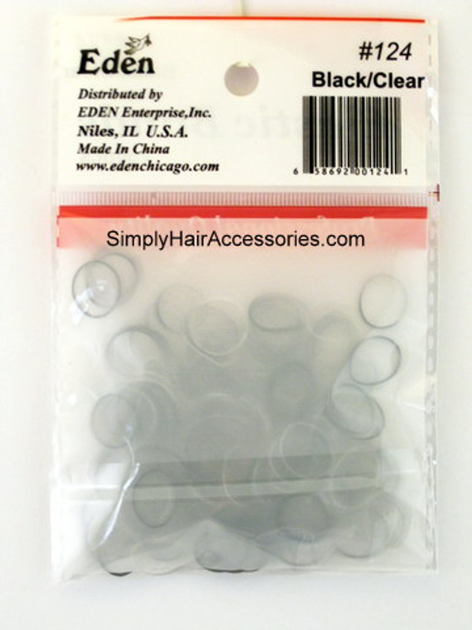 Eden Black & White Polyband Hair Elastics - 250 Pcs.