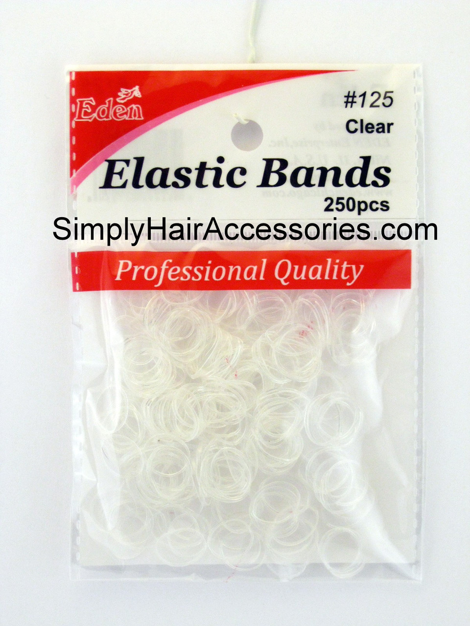 Eden Clear Polyband Hair Elastics - 250 Pcs.