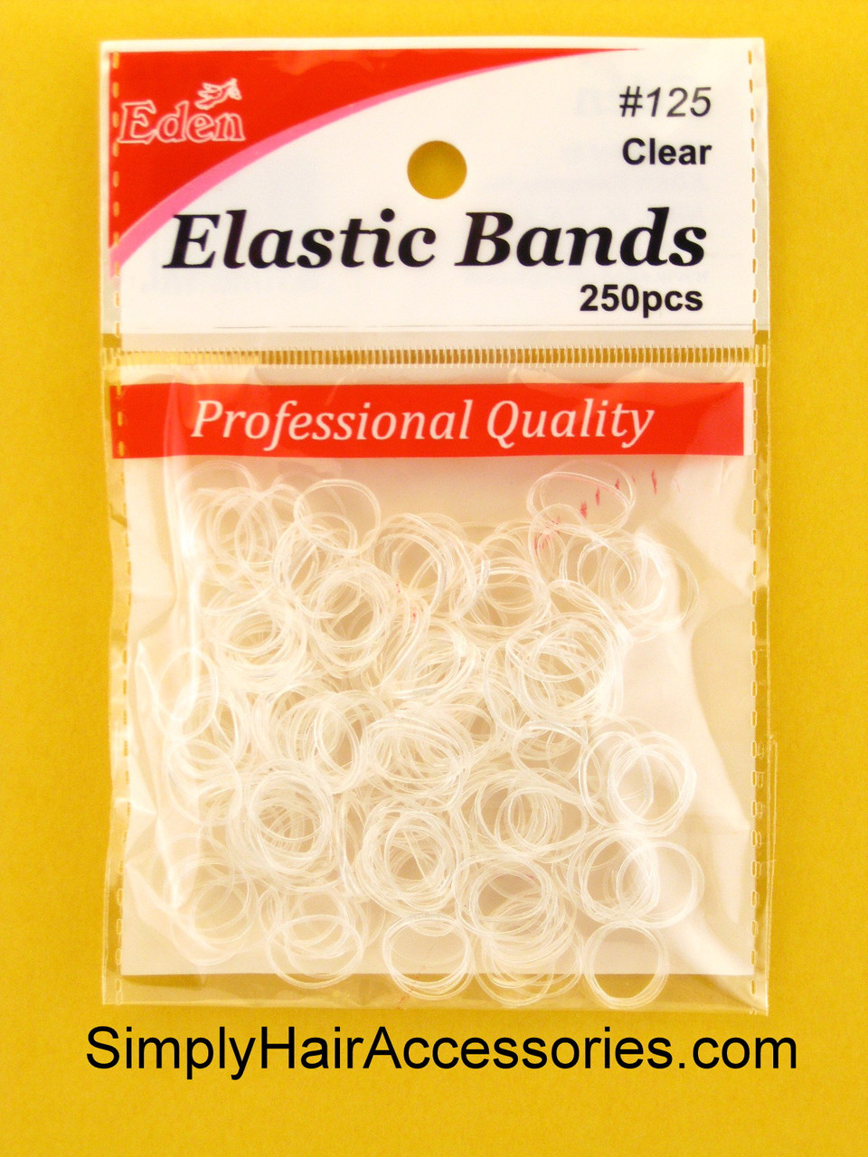Eden Clear Polyband Hair Elastics - 250 PCS.