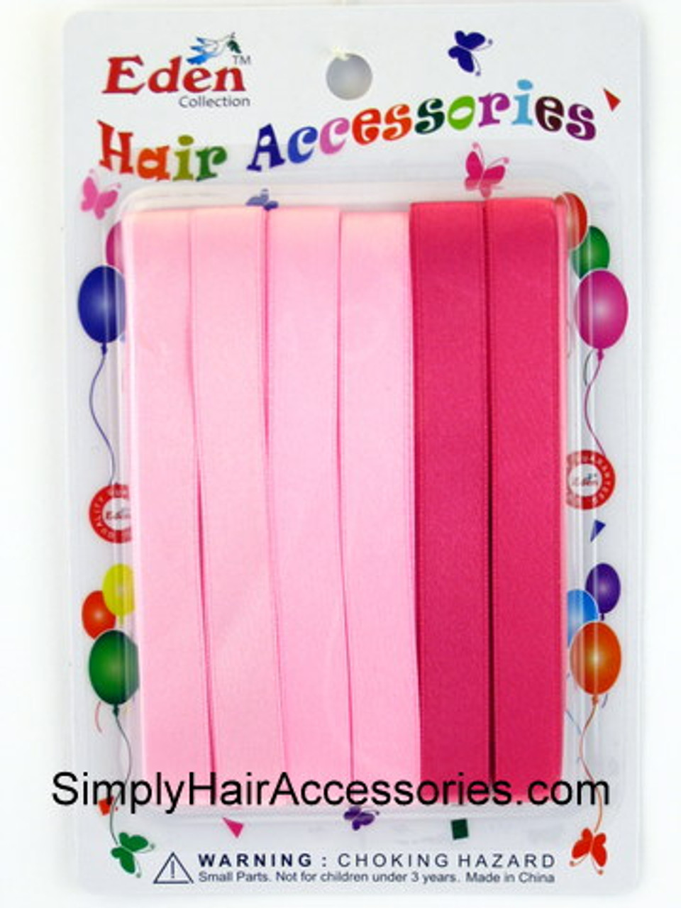 Eden Girls Hair Ribbons - Shades of Pink - 6 Pcs.