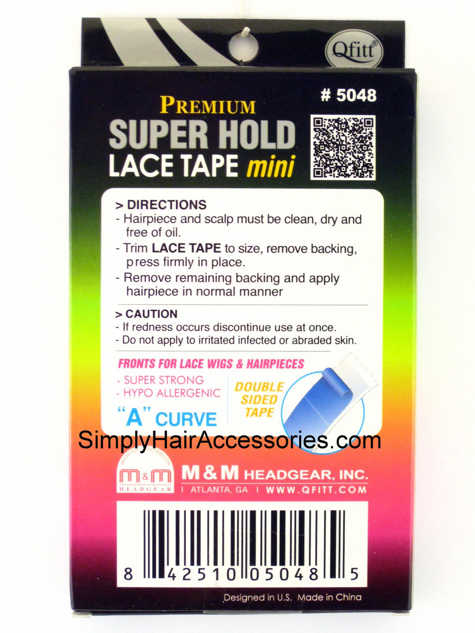Qfitt Double Sided Clear Lace Tape Mini Curve A For Wigs, Toupees &  Hairpieces - 25 Sheets