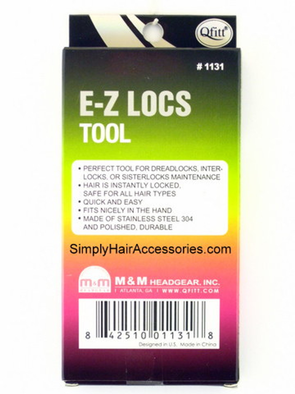 Qfitt E-Z Locs Tool For Dreadlocks, Interlocks & Sisterlocks - 1 Pc.