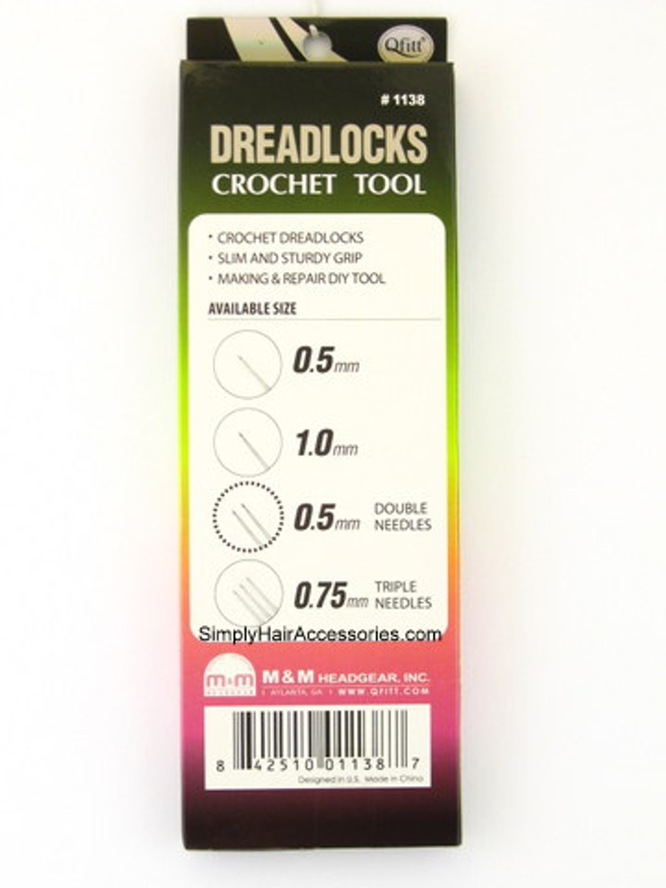 Dreadlock Crochet Needle Single, Double and Triple 0.5 or 0.75 Ended 