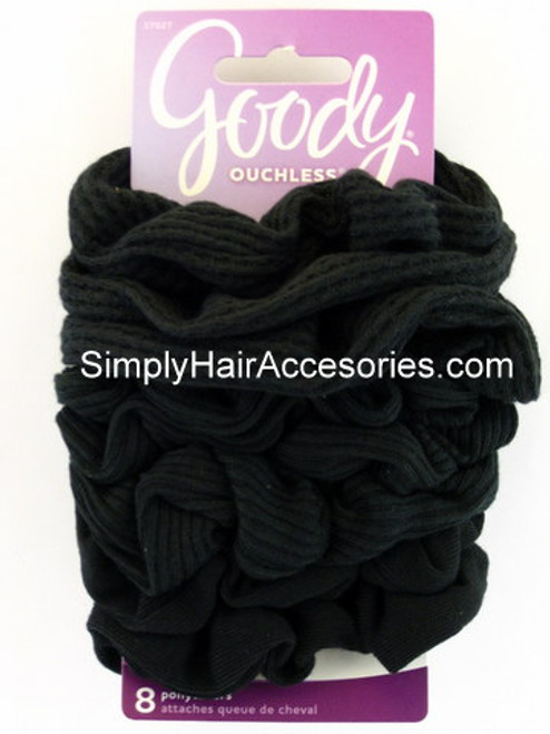 Goody Ouchless Mixed Texture Knit Black Scrunchies - 8 Pcs.