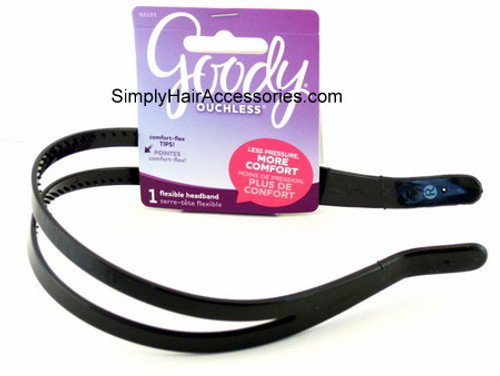 Goody Ouchless 2-Strand Thin Flex Tip Head Band - Black