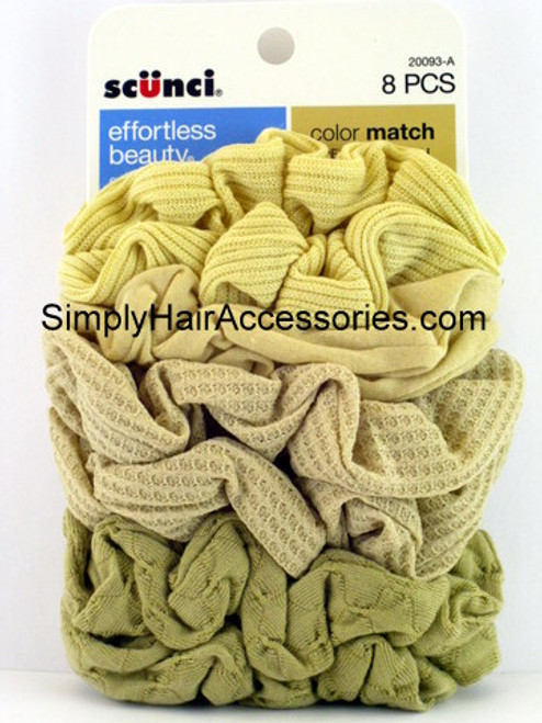 Scunci Color Match Blonde Mixed Knit Twister Scrunchies