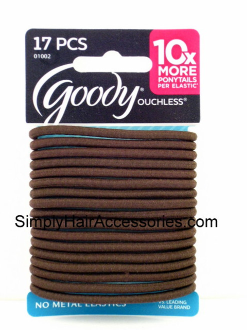 Goody Ouchless Brown 4mm Hair Elastics - 17 Pcs.