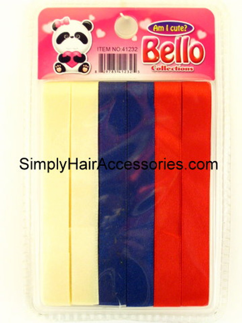 Bello Girls Hair Ribbons - Ivory, Navy & Red