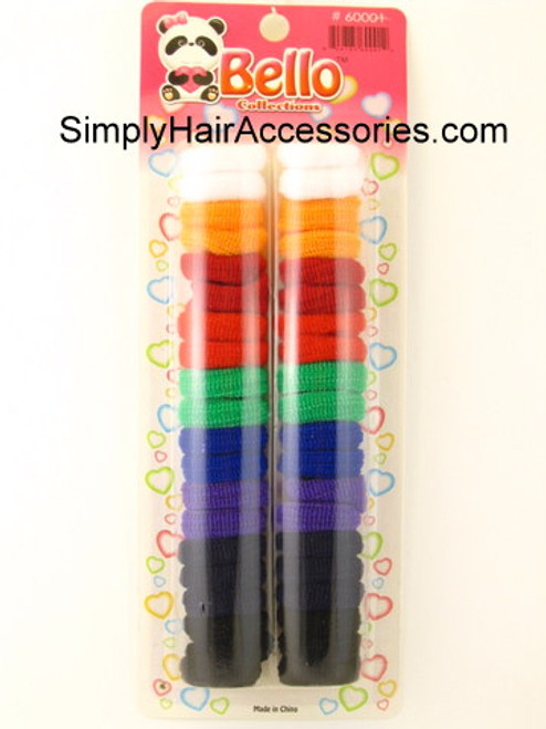 Bello Assorted Color Large Terry Ponytailers  - 40 Pcs.