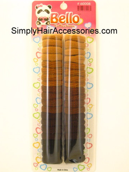 Bello Large Terry Ponytailers  - Shades of Brown - 40 Pcs.