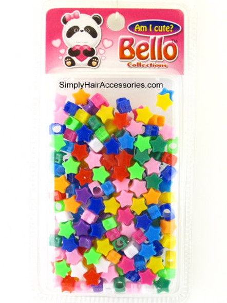 Bello Girls Star Shaped Assorted Color Braiding Beads - Front of Package