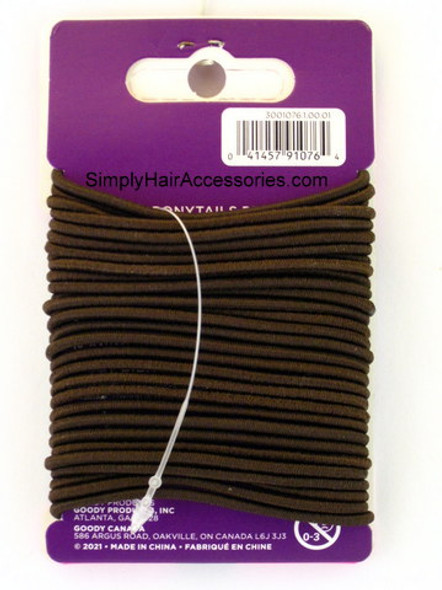 Goody Ouchless 2mm Brown Hair Elastics - Back of Package